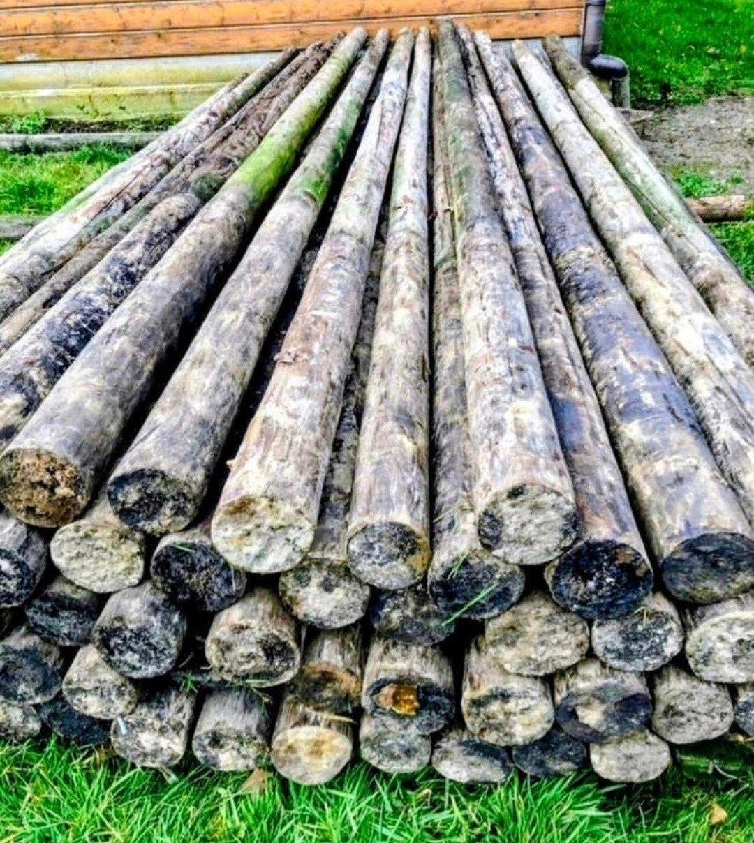 zeer stevige Houten ronde palen weide palen 8/10. 350 cm 
Ze, Ophalen, Palen