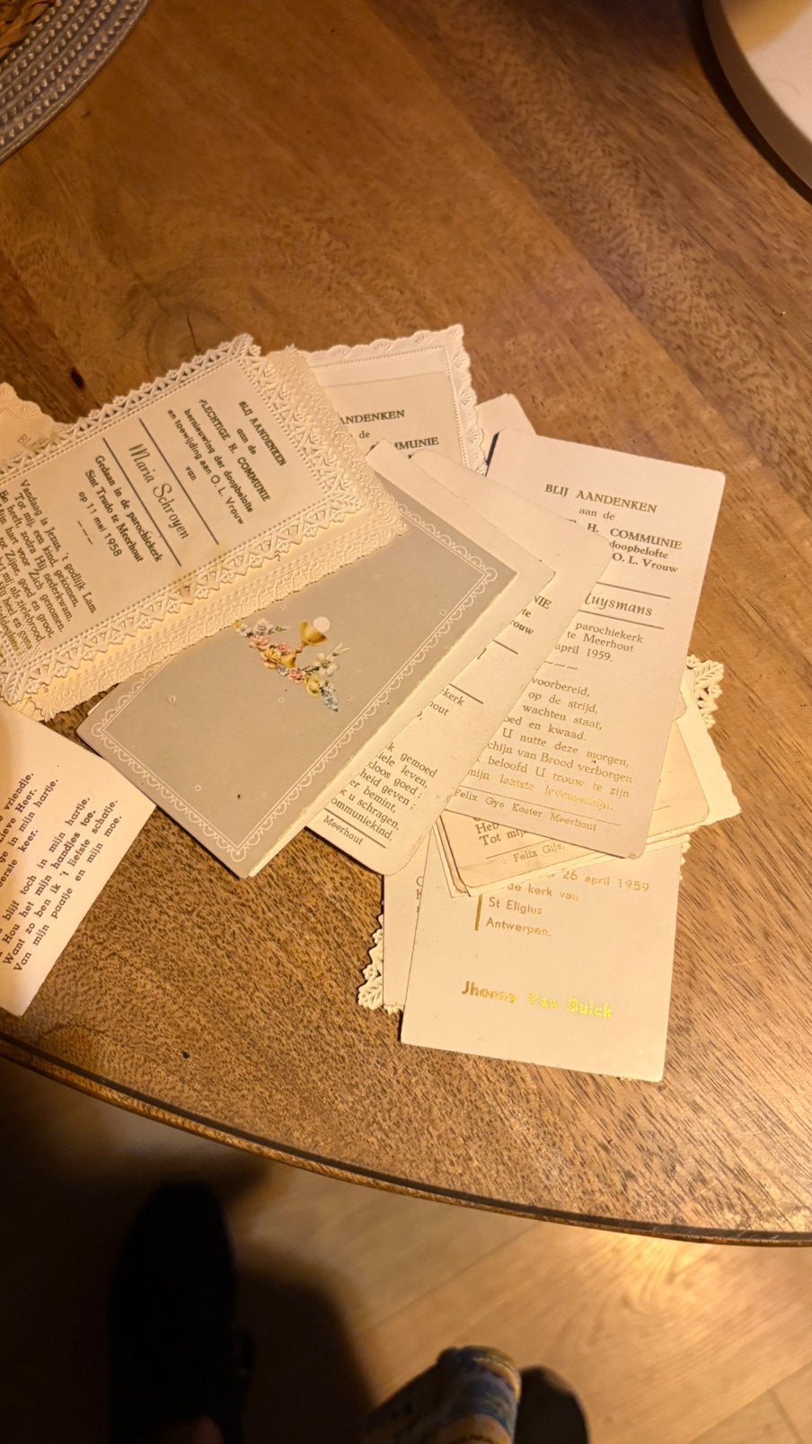 30 jaren 50 Communie kaartjes, Ophalen of Verzenden