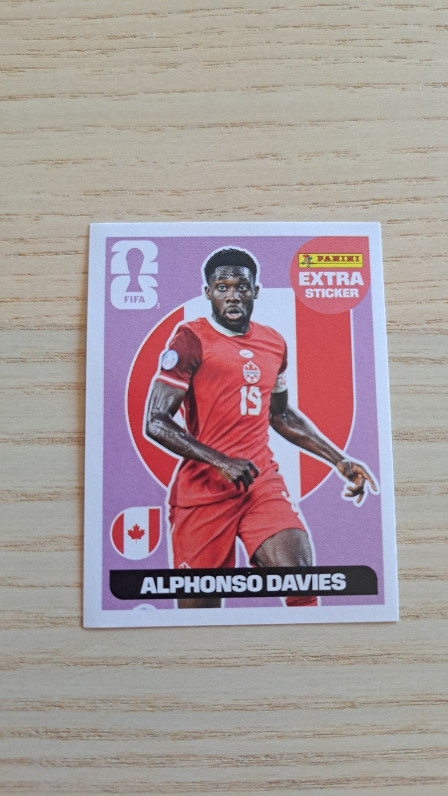 WK 2026 Panini Alphonso Davies paarse extra sticker, Ophalen