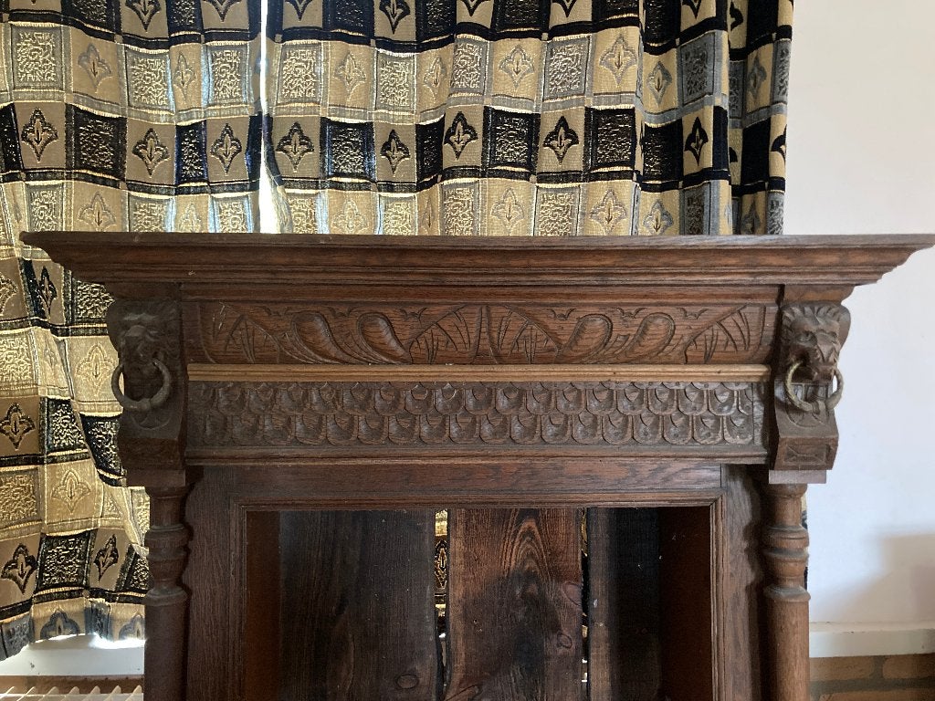 Antieke houten sierschouw, Ophalen, Gebruikt