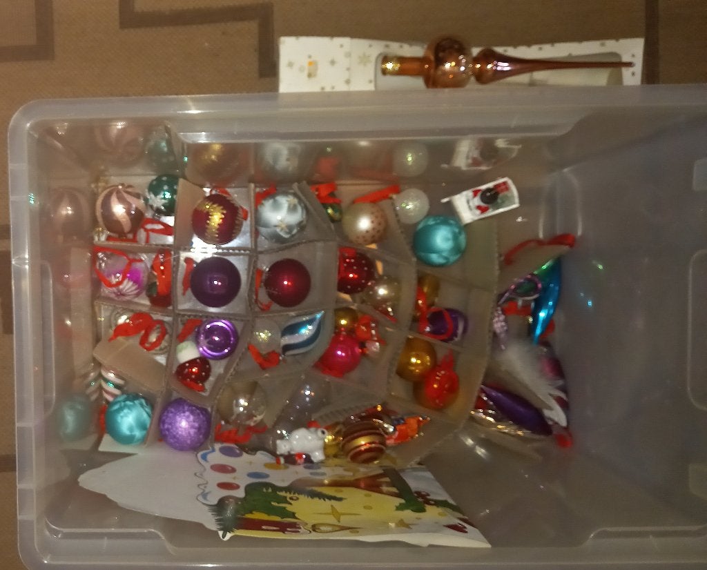 Set oude kerstballen voor de boom, Ophalen of Verzenden, Zo goed als nieuw