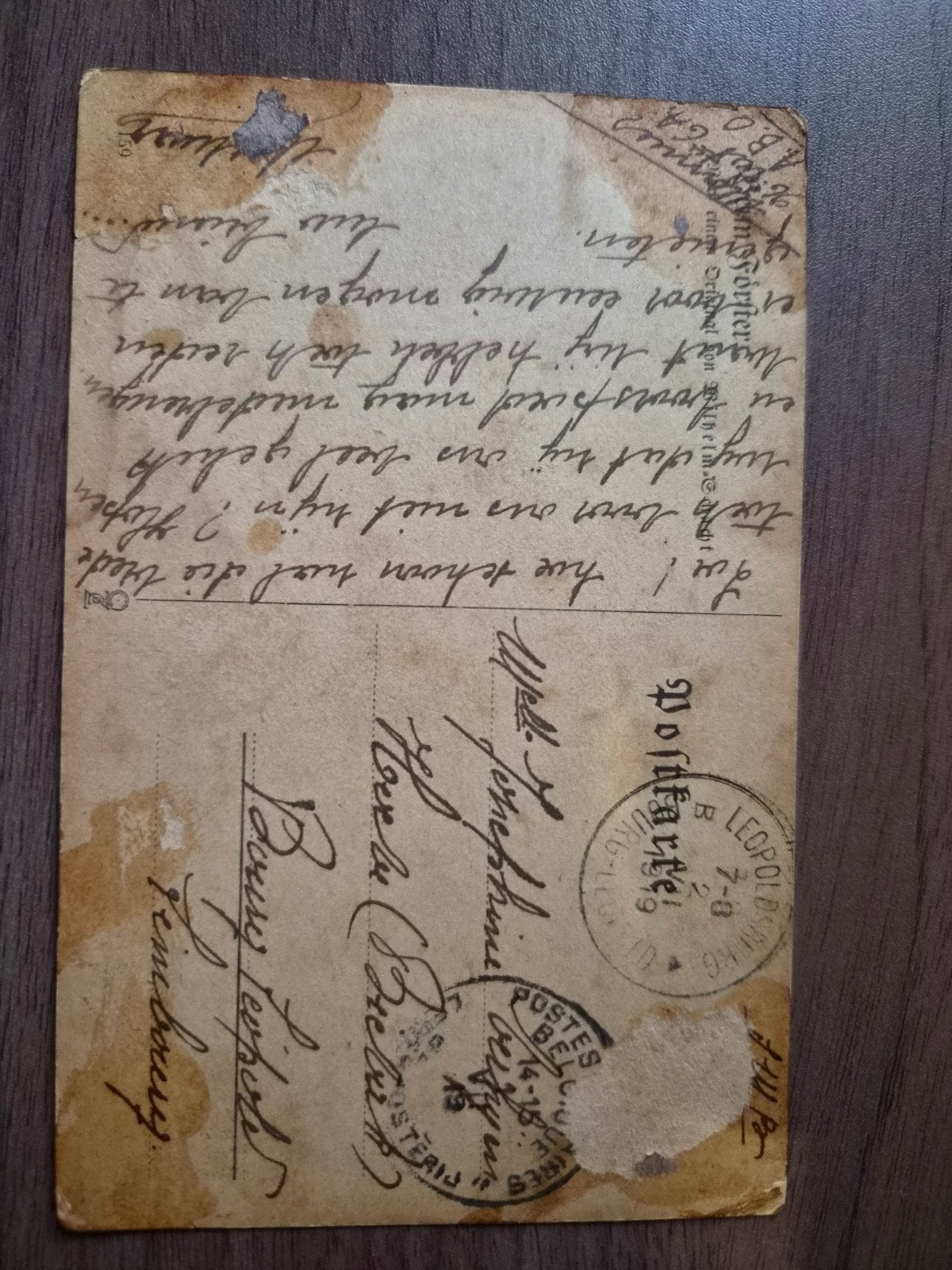 Oude postkaart, Enlèvement