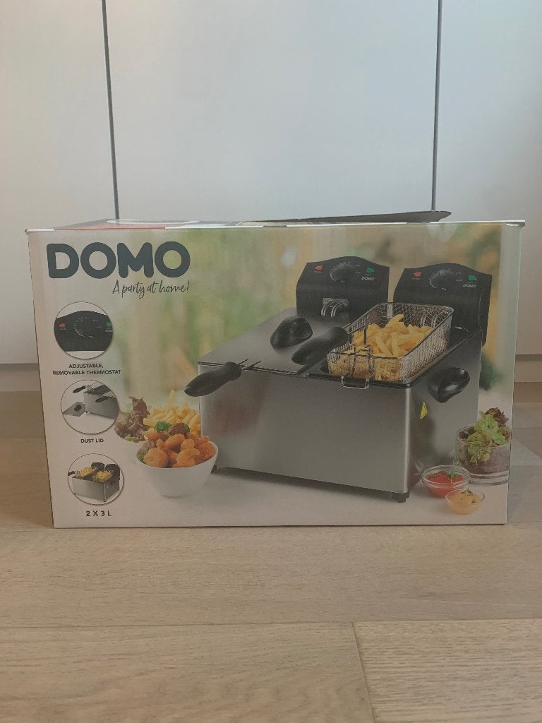 Dubbele friteuse DOMO, 2 tot 3 liter, Ophalen, Nieuw, Duo-friteuse