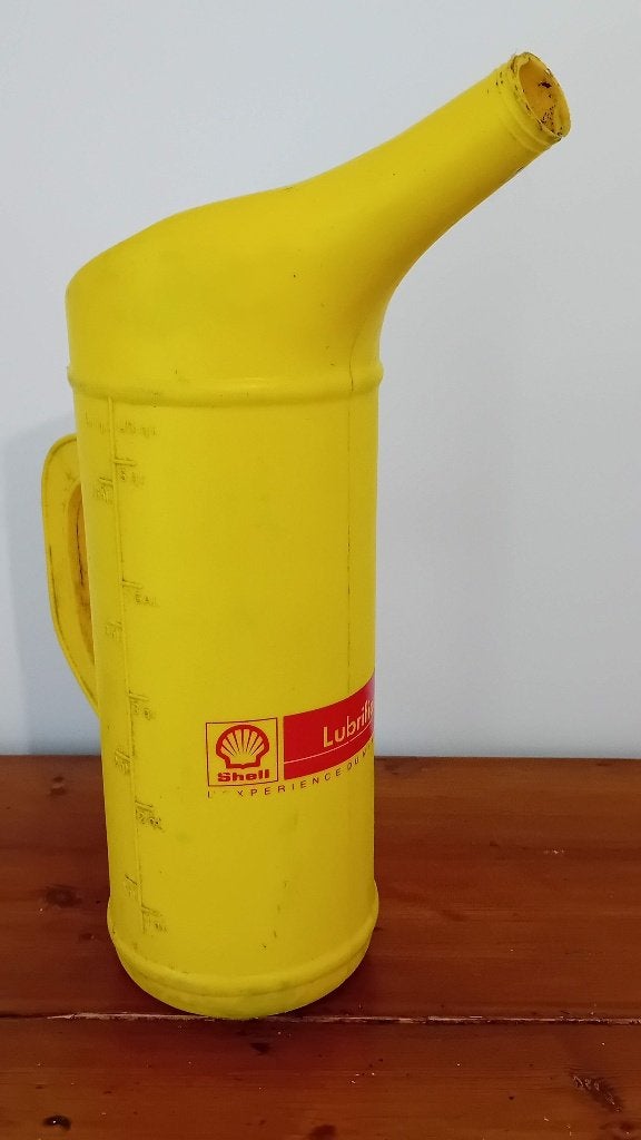 grande bouteille d'huile vintage Shell 5L, Collections, Marques & Objets publicitaires, Enlèvement ou Envoi, Comme neuf, Ustensile