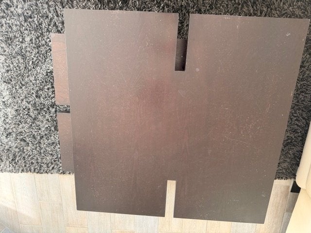 Moderne design salontafel – donkerbruin/wengé, Huis en Inrichting, Tafels | Salontafels, Gebruikt, 5 – 50, 50 tot 100 cm, 50 tot 100 cm
