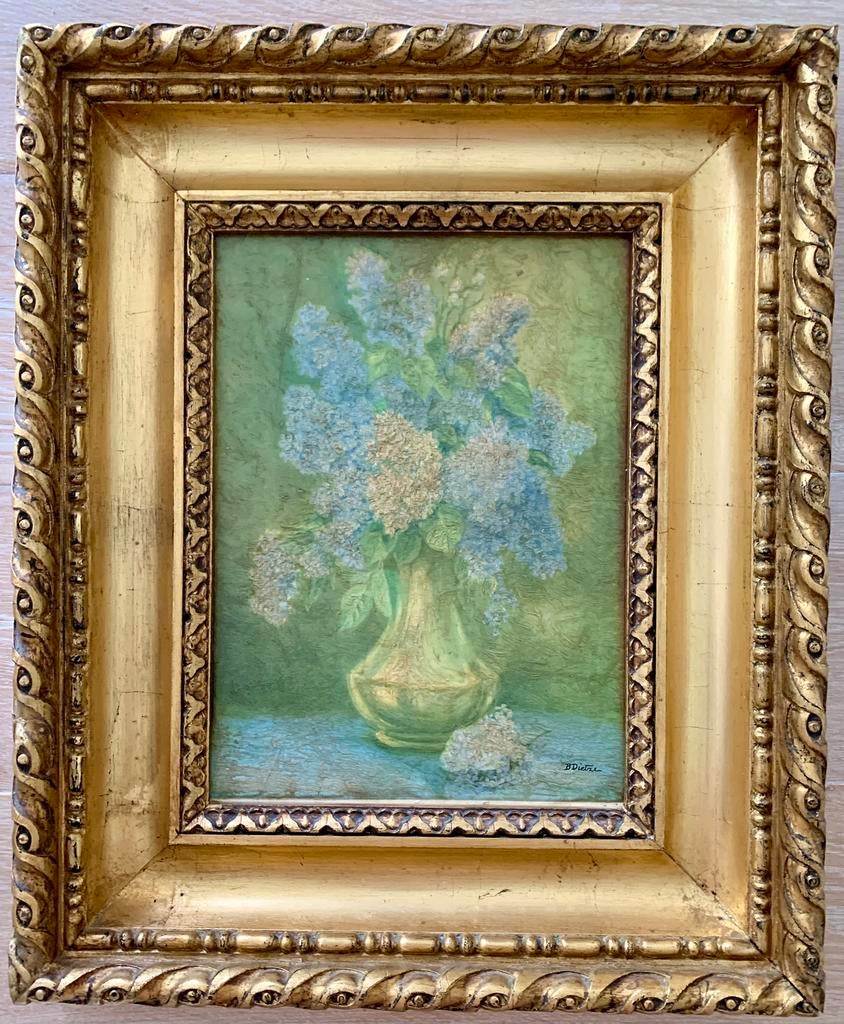 Magnifique cadre doré, fleurs, Enlèvement ou Envoi