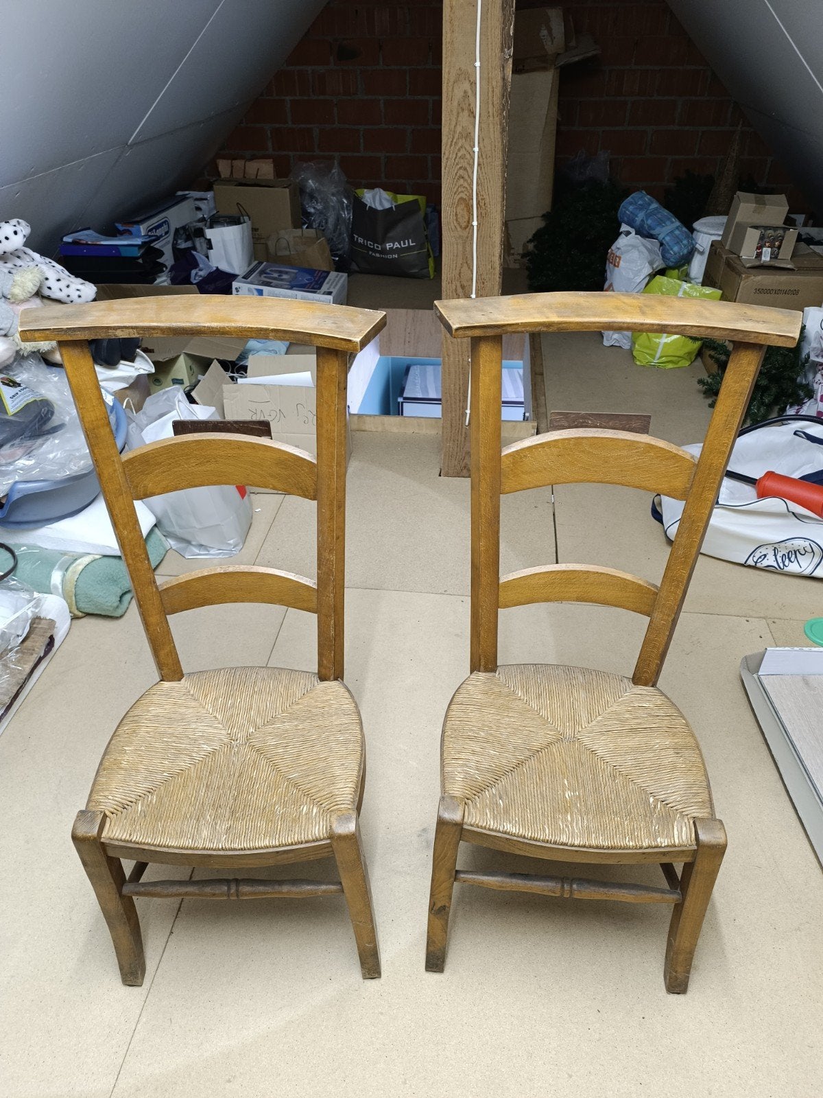Paartje (2 stuks) authentieke antieke kerkstoelen / bidstoel, Antiek en Kunst, Ophalen