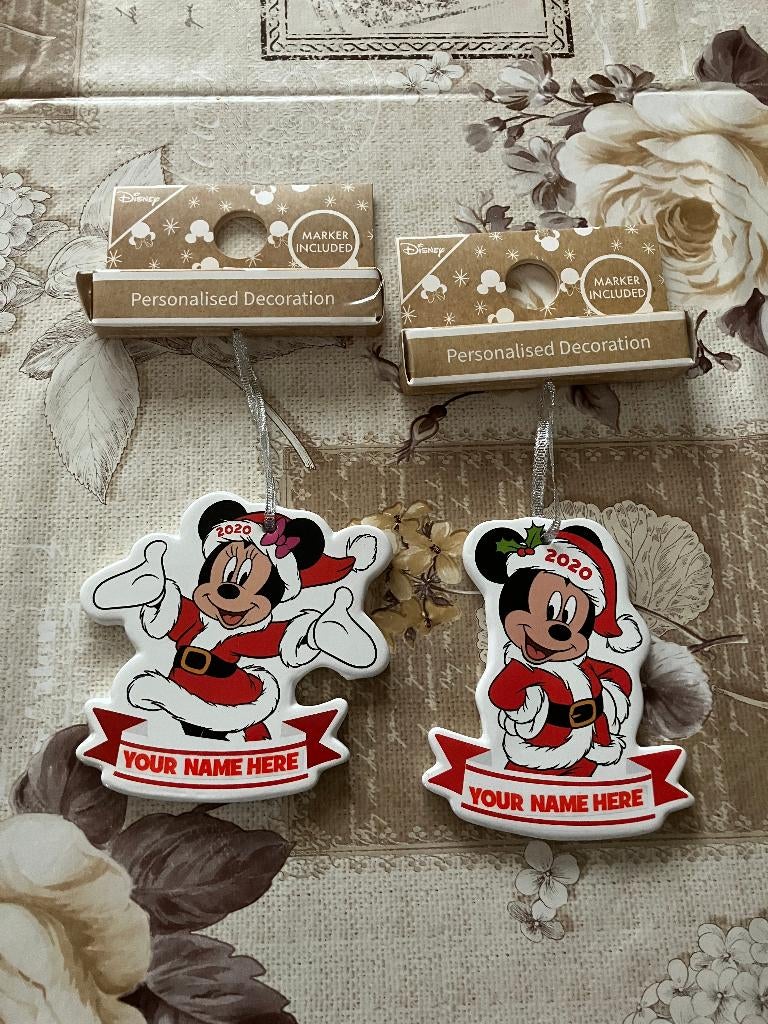 Mickey & Minnie Mouse ( Disney ) kersthangers set 2020, Enlèvement ou Envoi, Mickey Mouse, Neuf, Statue ou Figurine