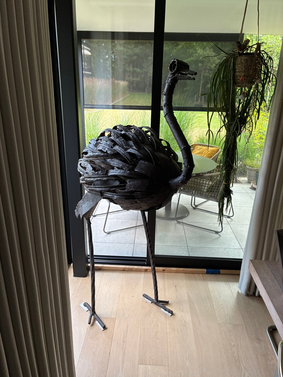 Stalen STRUISVOGEL // Aasemblage kunst // Scrap Metal Art, Metaal, Bruin, Ophalen, 180 cm
