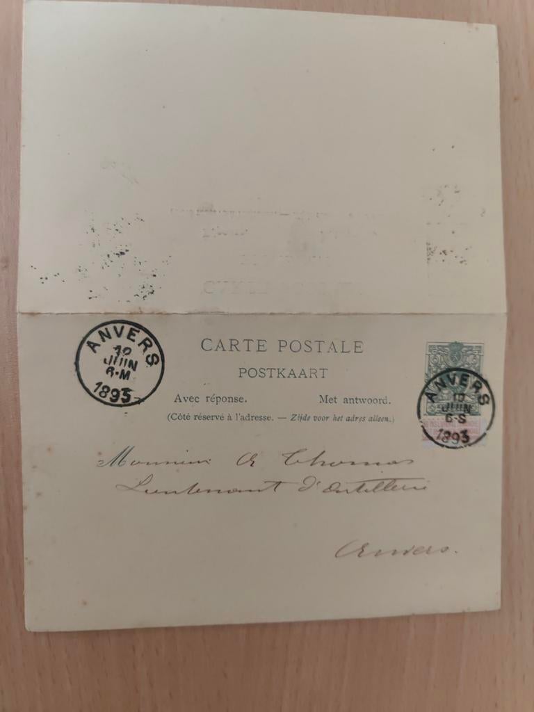 Carte postale Antwerp Anvers 1893, Enlèvement ou Envoi