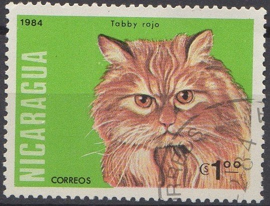 Nicaragua - Rode Cyperse kat (Red Tabby) - 1984, Verzenden, Gestempeld