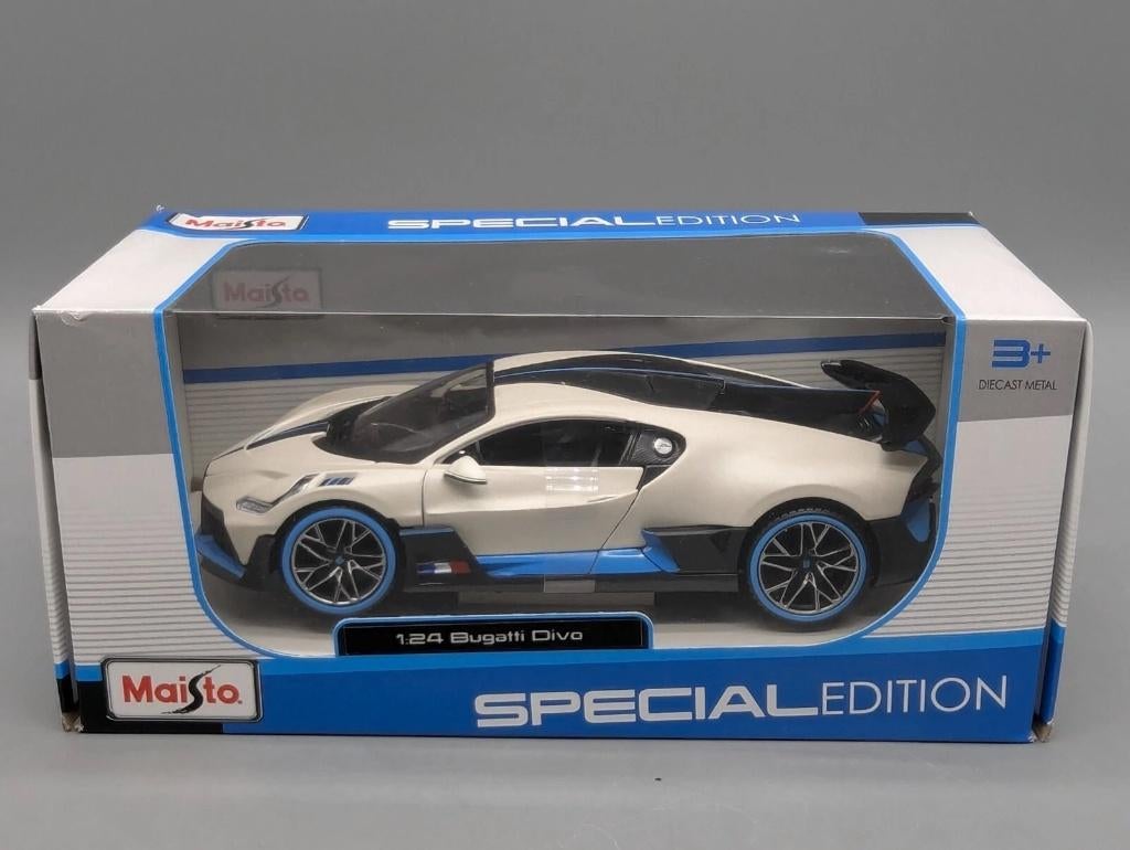1:24 Maisto 31526 Bugatti Divo hypercar 8L W16 2019–2021 wit, Hobby & Loisirs créatifs, Voitures miniatures | 1:24, Enlèvement ou Envoi