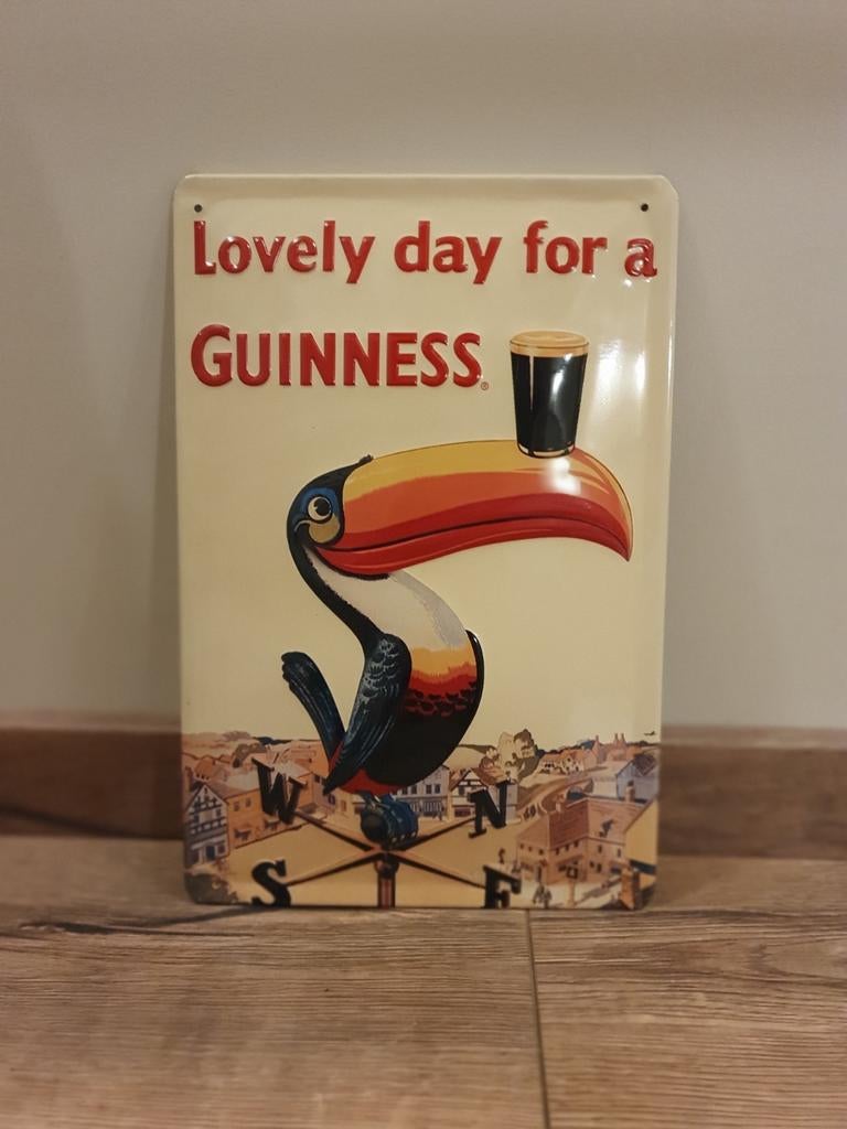 Metaal Reclamebord - Guinness -, Ophalen of Verzenden, Gebruikt, Reclamebord, Plaat of Schild, Overige merken