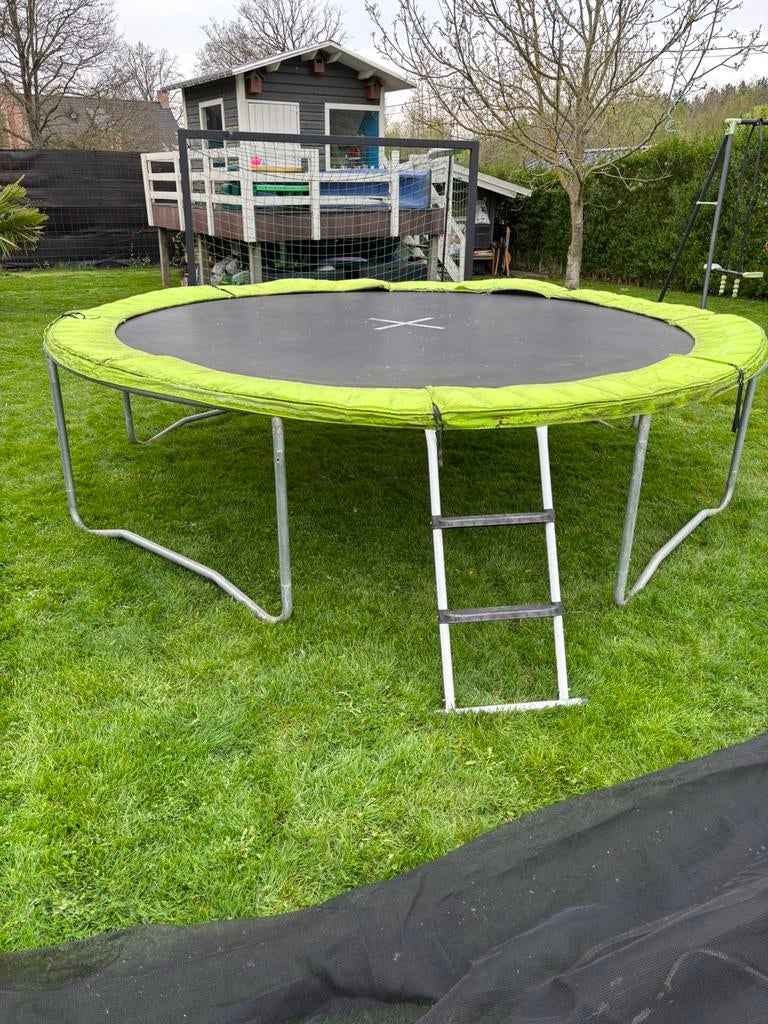 Trampoline 3.70m diameter met veiligheid net bij, Ophalen, Zo goed als nieuw