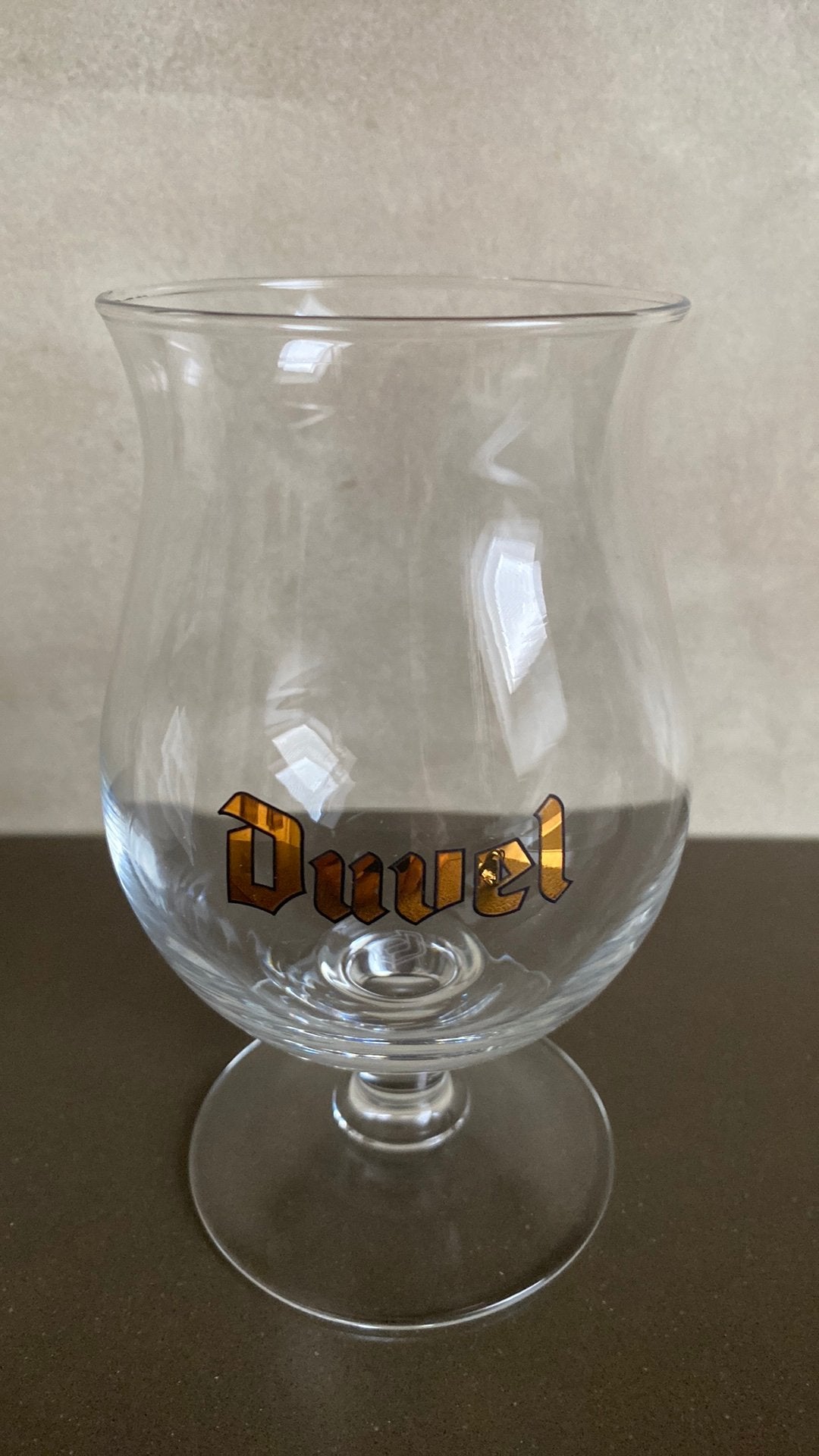 Duvelglas gouden bedrukking, Verzamelen, Biermerken, Ophalen, Zo goed als nieuw