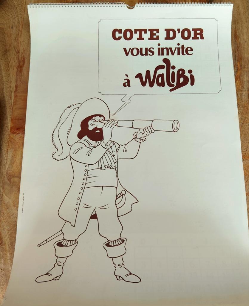 Walibi calendrier 1979 Tintin Côte d’Or – Rare / Introuvable, Enlèvement ou Envoi