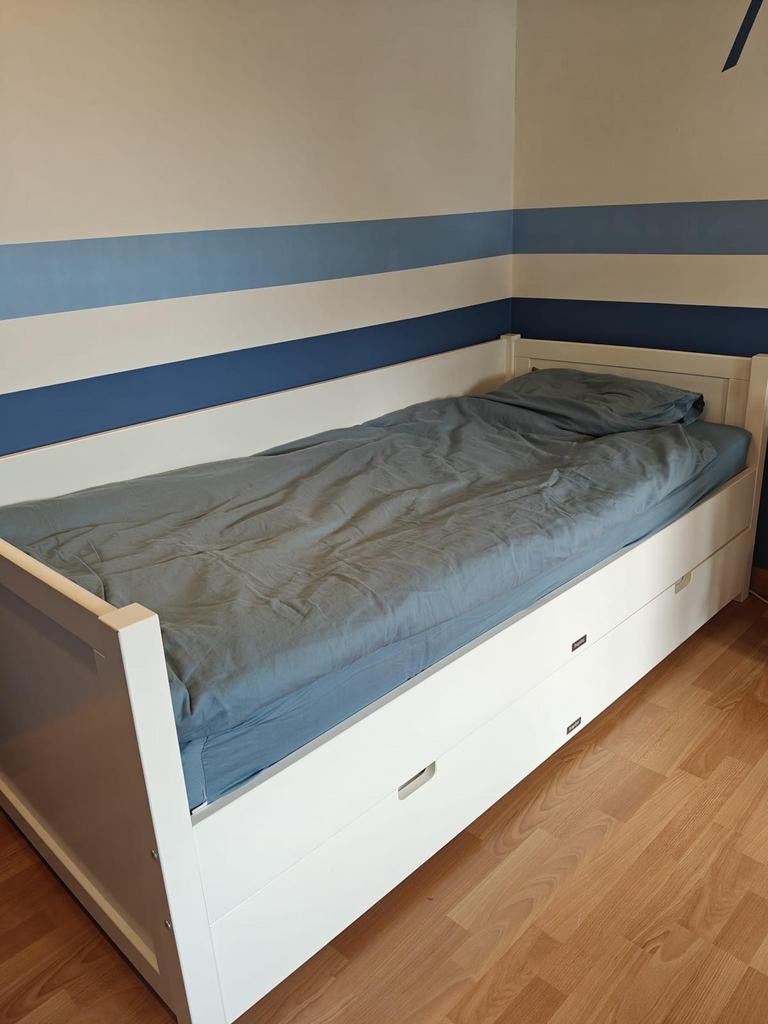 Bopita bed 90x200, Ophalen, Wit, Hout
