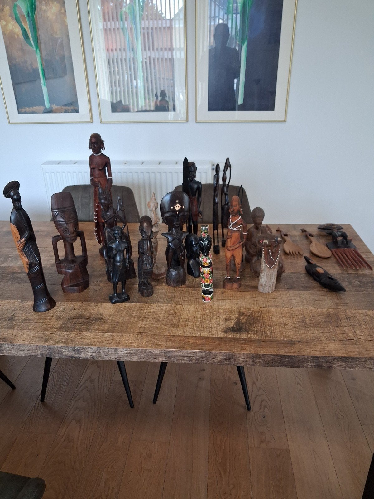 26 afrikaanse kunst beeldjes., Ophalen, Natuurlijk materiaal, Afrika, Houtsnijwerk