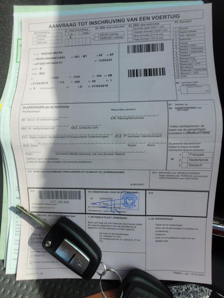 Nissan Micra 1.0 essence, année 2018, Autos, Nissan, Achat, 898 cm³, Entreprise, Boîte manuelle