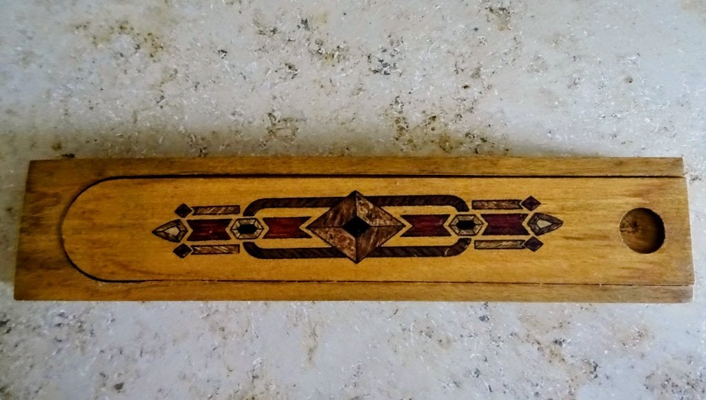 Plumier d'écolier. Marqueterie Art Deco tardif. 1937-1955, Enlèvement ou Envoi, Autres types