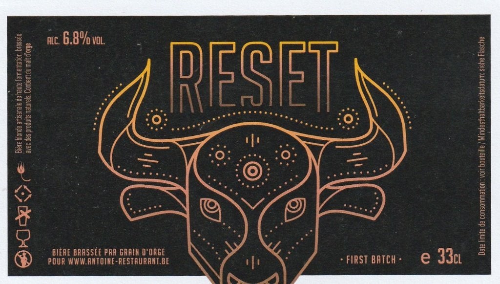 bieretiket Grain d'Orge : Reset, Verzamelen, Verzenden, Zo goed als nieuw, Overige typen, Overige merken