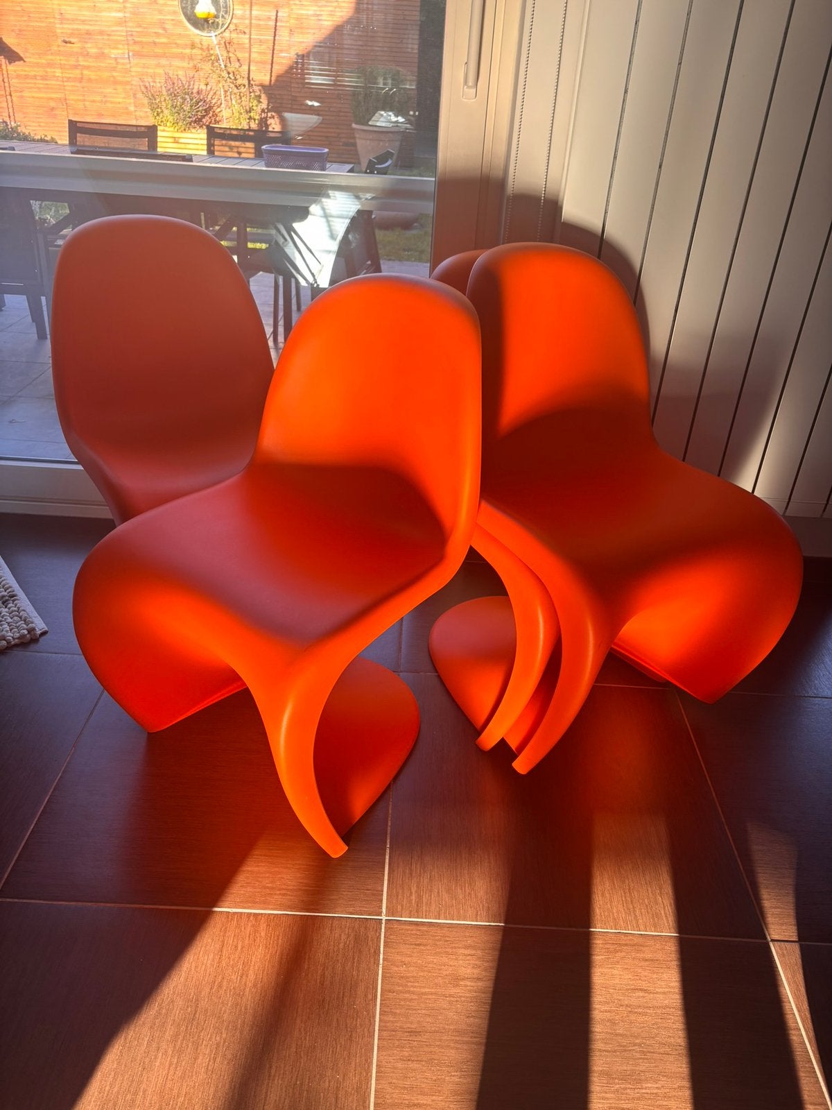 4 chaises Vitra Panton originales, Enlèvement, Orange, Ensemble