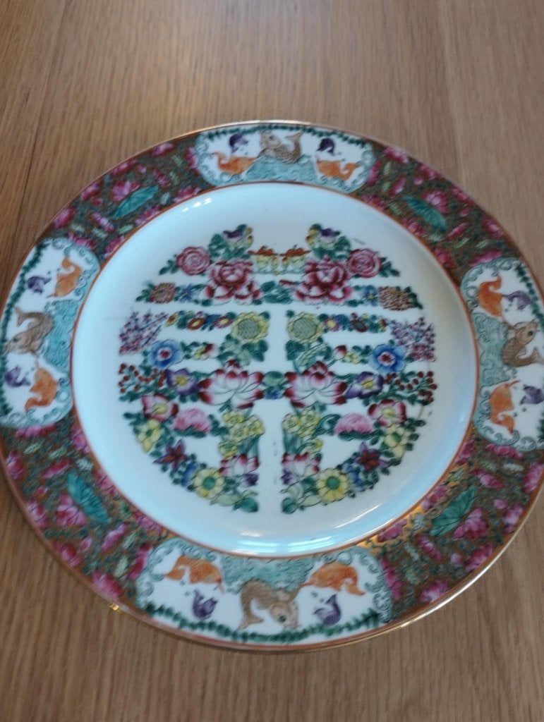 Assiette en porcelaine chinoise vintage des années 1950, Antiquités & Art, Enlèvement