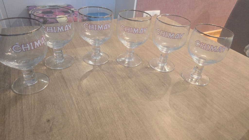 6 x Chimay glazen, Ophalen, Nieuw, Bierglas