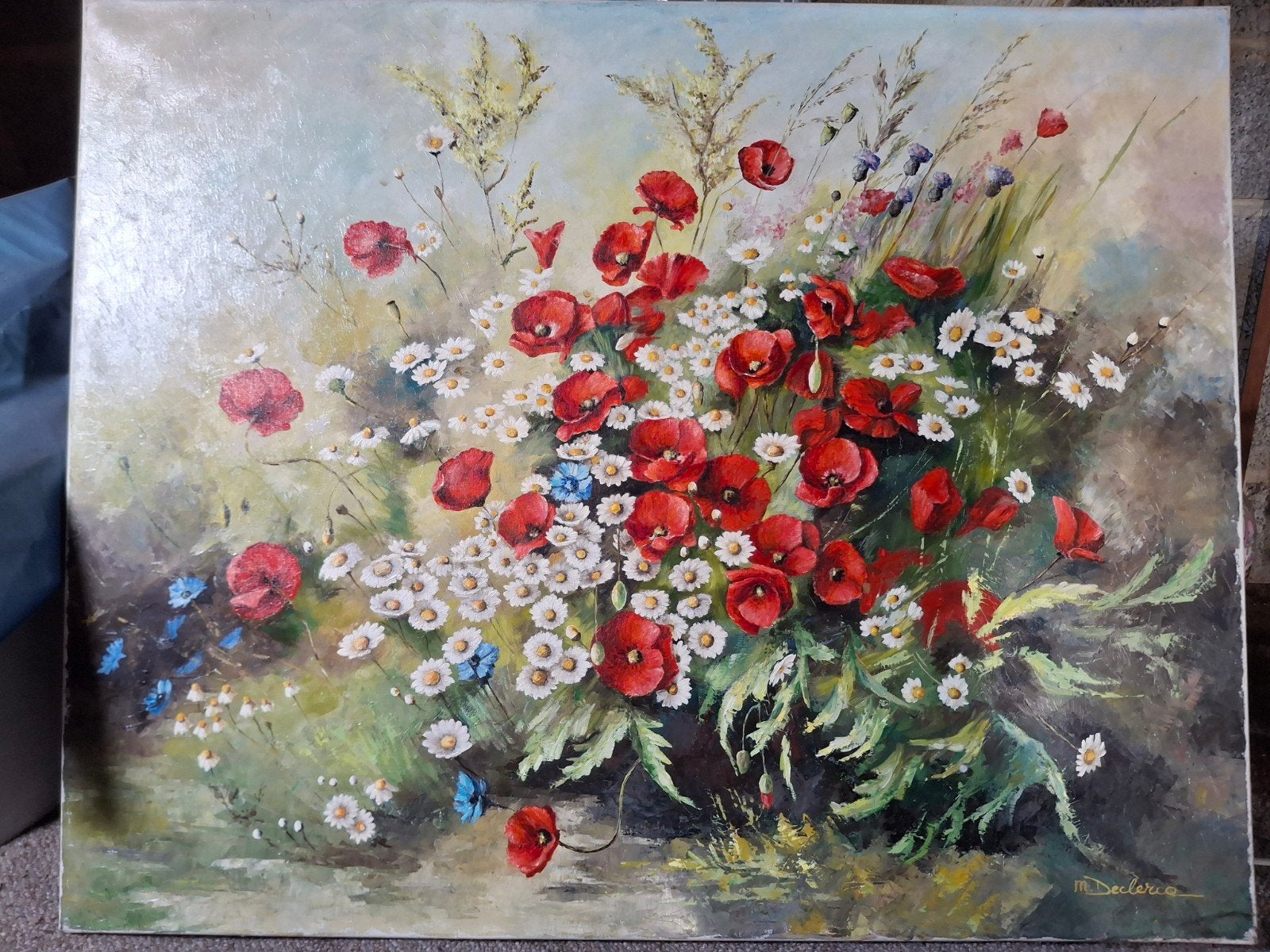 peinture, COQUELICOTS, opulence des fleurs, Antiquités & Art, Peint à la main, Peinture à l'huile, Enlèvement, Autres styles