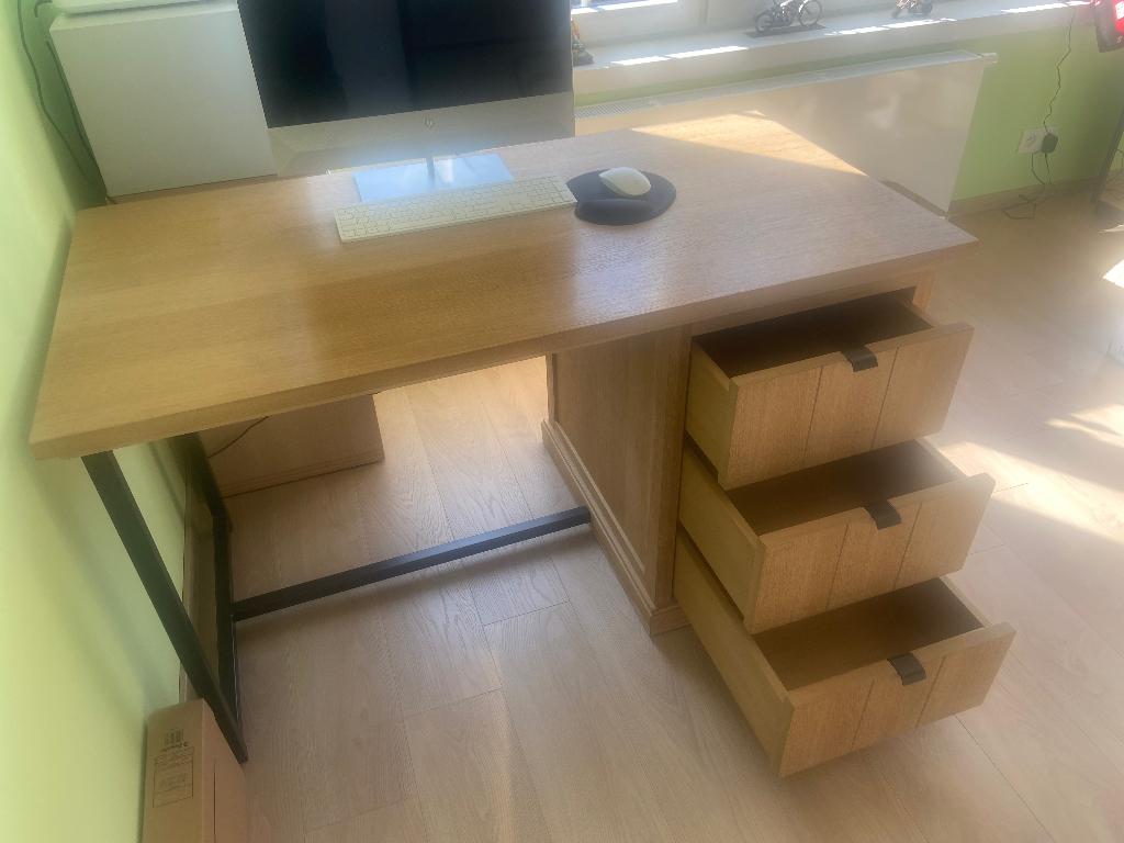 Licht eiken bureau, Huis en Inrichting, Bureaus, Ophalen