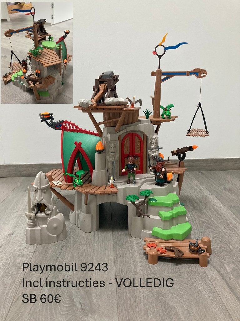 Playmobil Dragons - Berk 9243, Ophalen, Complete set, Zo goed als nieuw, Kasteel/Fort