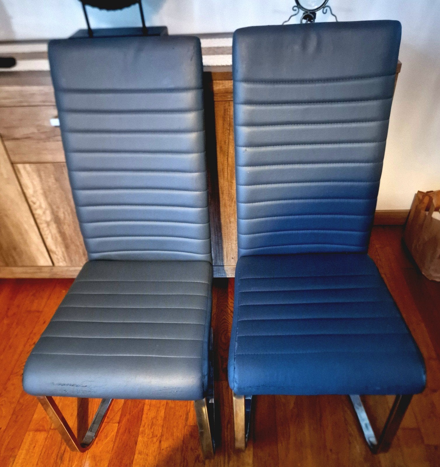 chaises à haut dossiers, Gris, Cuir, Enlèvement, Cinq, Six Chaises ou plus