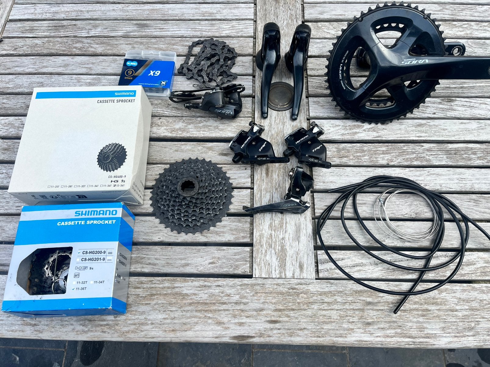 Shimano sora schijfremmen groepset 9speed met hydro hybrid, Enlèvement, Utilisé, Gravelbike