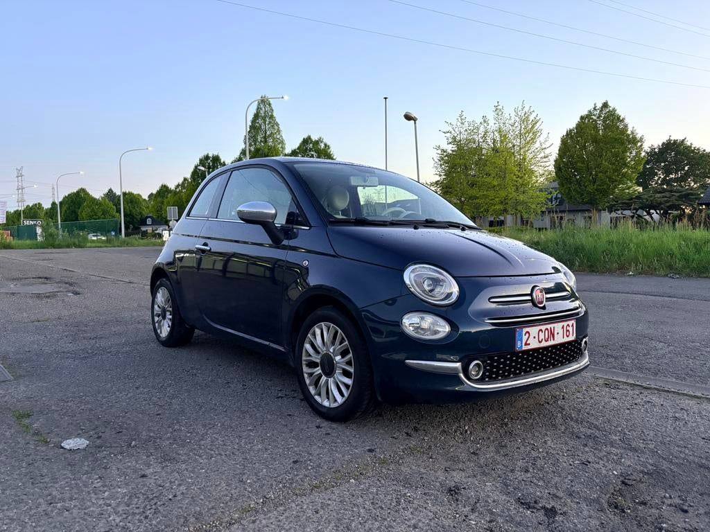 Fiat 500, 4 zetels, Blauw, Leder en Stof, 115 g/km