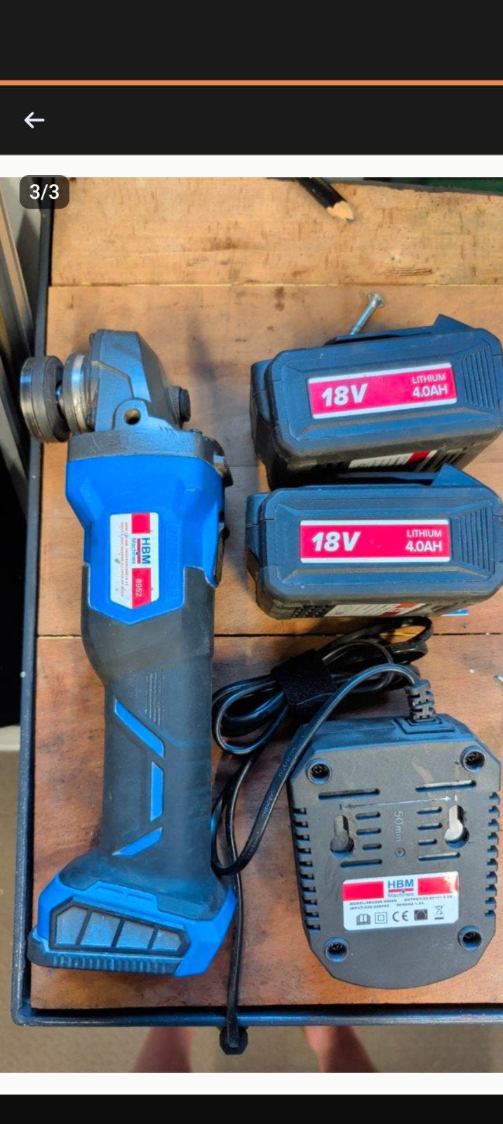 HBM 18V accu haakse slijper, Ophalen of Verzenden