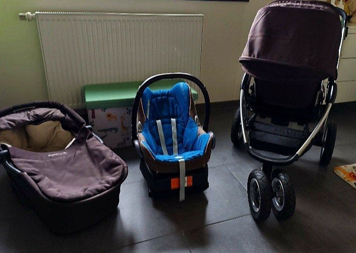 Wandelwagen 3-in-1 maxi cosi met isofix, Kinderen en Baby's, Kinderwagens en Combinaties, Ophalen, Gebruikt, Luchtbanden, Combiwagen
