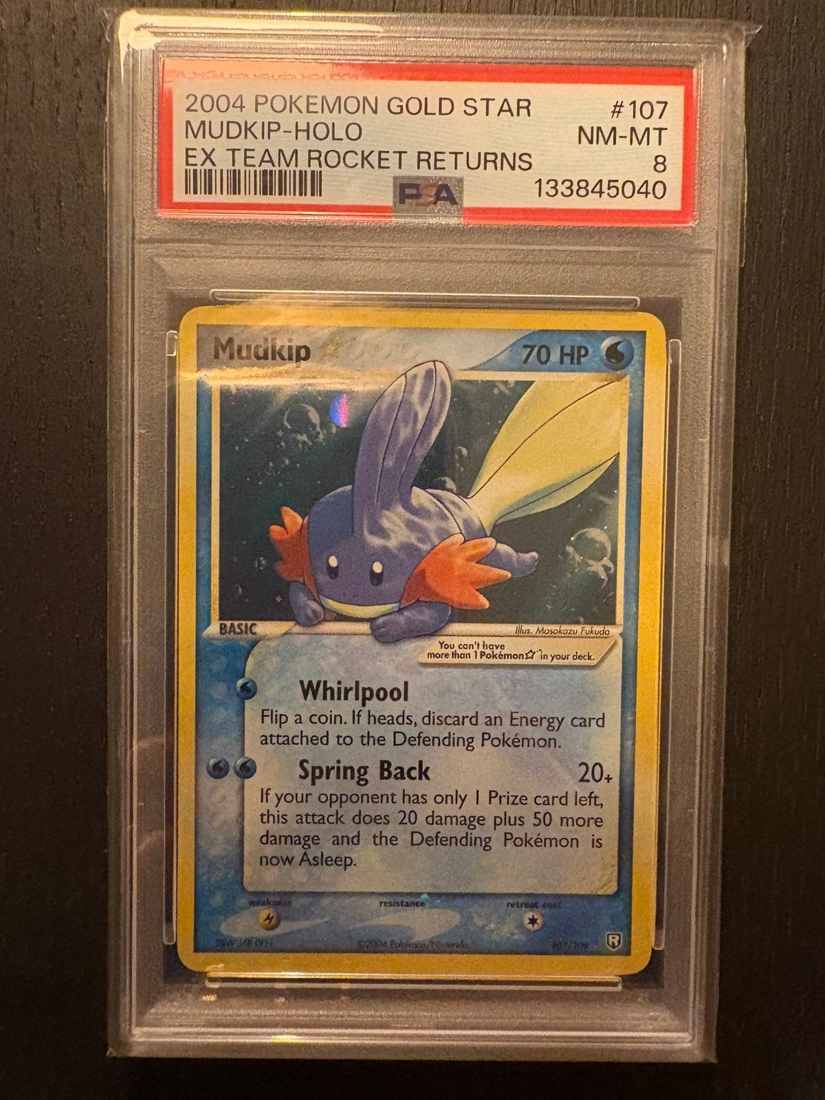 Pokemon Mudkip Goldstar TRR PSA 8, Ophalen of Verzenden, Zo goed als nieuw