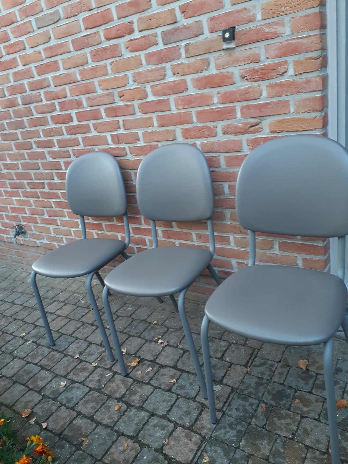 stoelen, Maison & Meubles, Enlèvement, Utilisé, Gris, Cuir