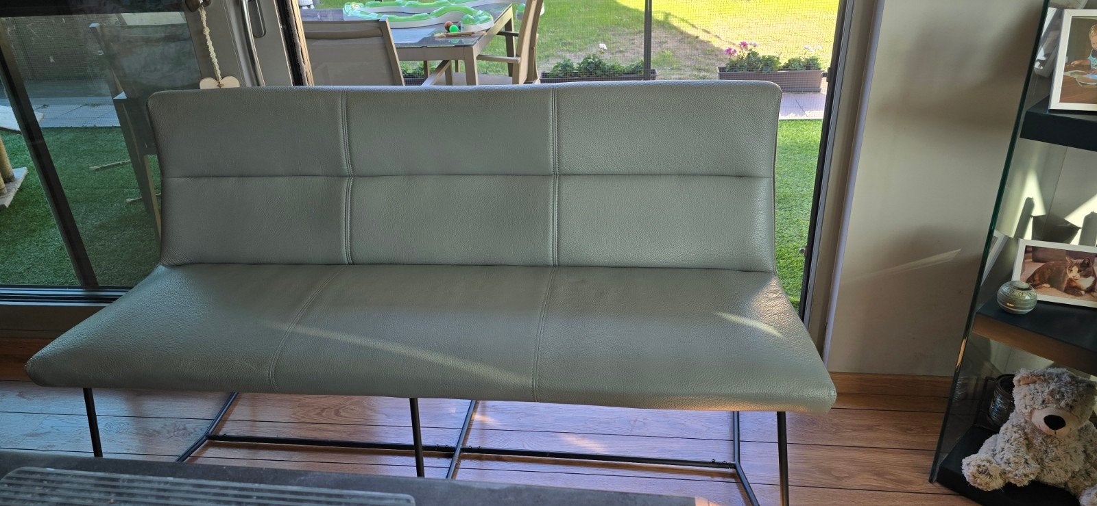 Leuke combinatie Bank en 3 stoelen, Gris, Synthétique, Enlèvement, Utilisé