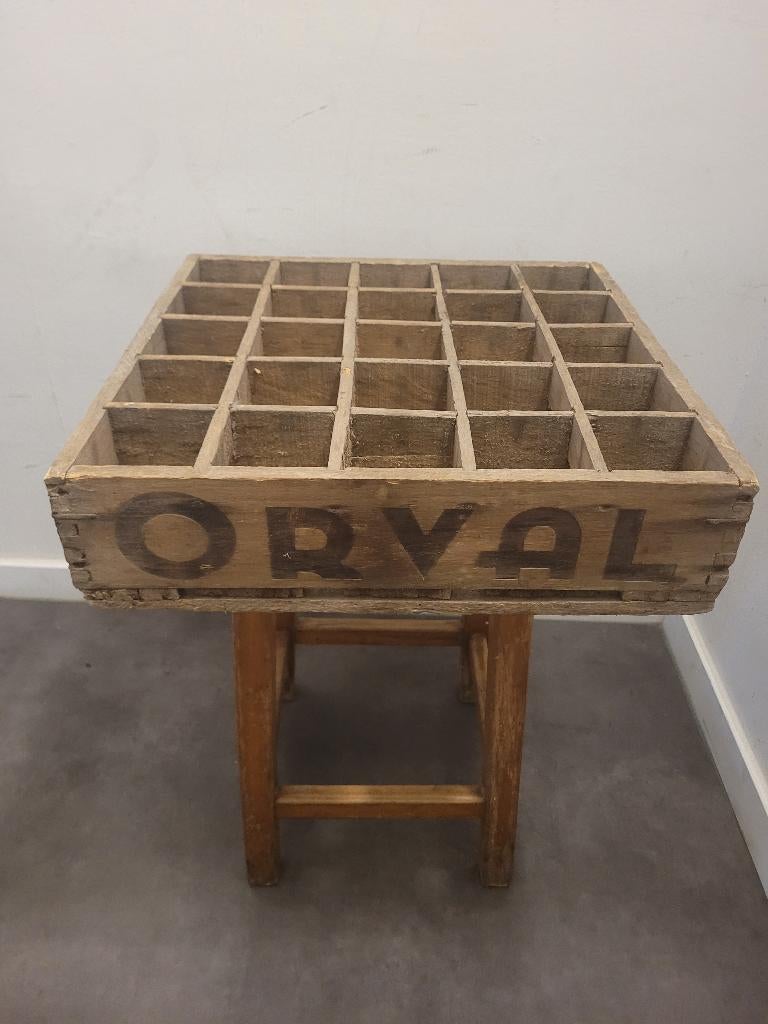oud houten kastje 1964 Orval, Ophalen of Verzenden, Gebruikt, Reclamebord