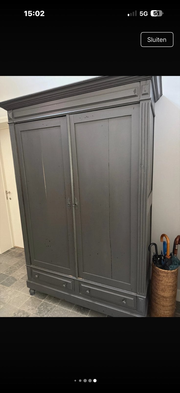 Houten grenen kast, Ophalen