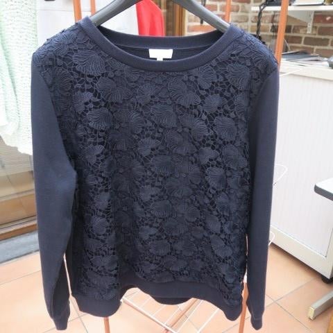 Sweater blauw vooraan kant Escada sport mt XL, Kleding | Dames, Truien en Vesten, Blauw, Maat 42/44 (L), Ophalen of Verzenden