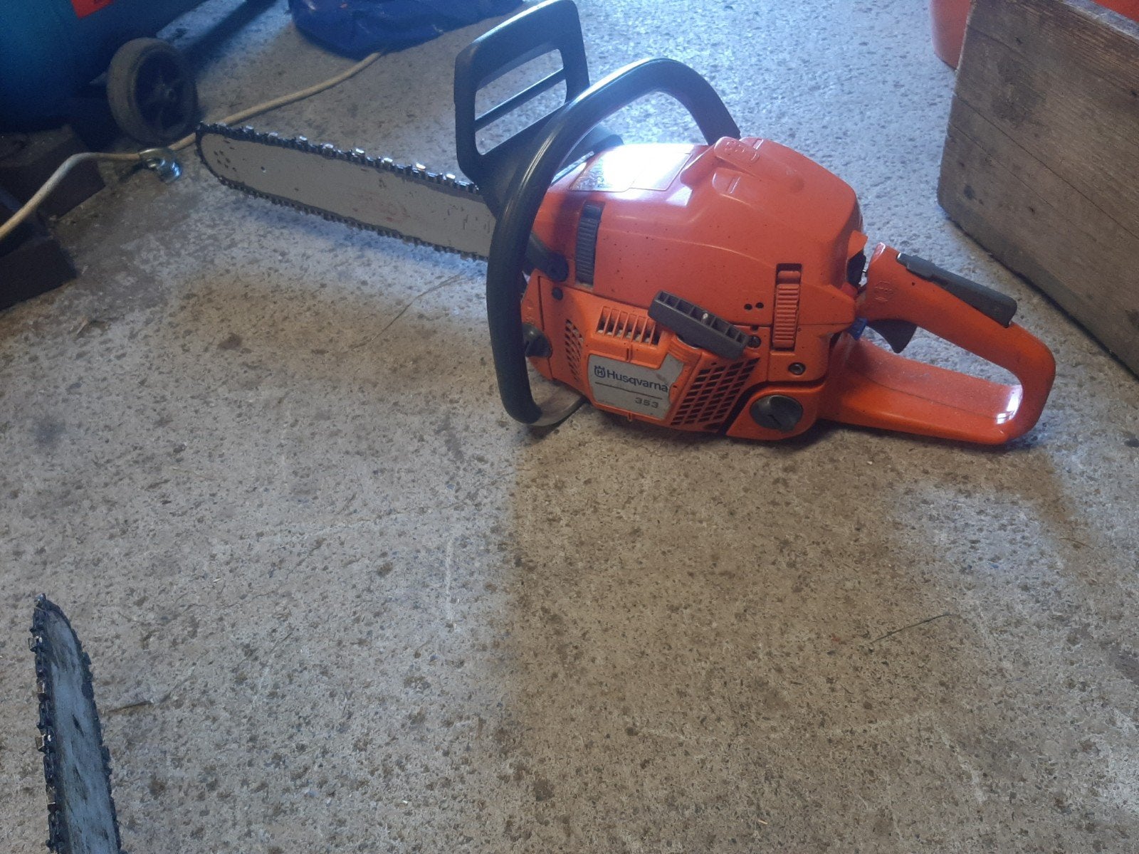 tronconneuse husqvarna 353, Tuin en Terras, Heggenscharen, Ophalen, Zo goed als nieuw, Benzine, Husqvarna