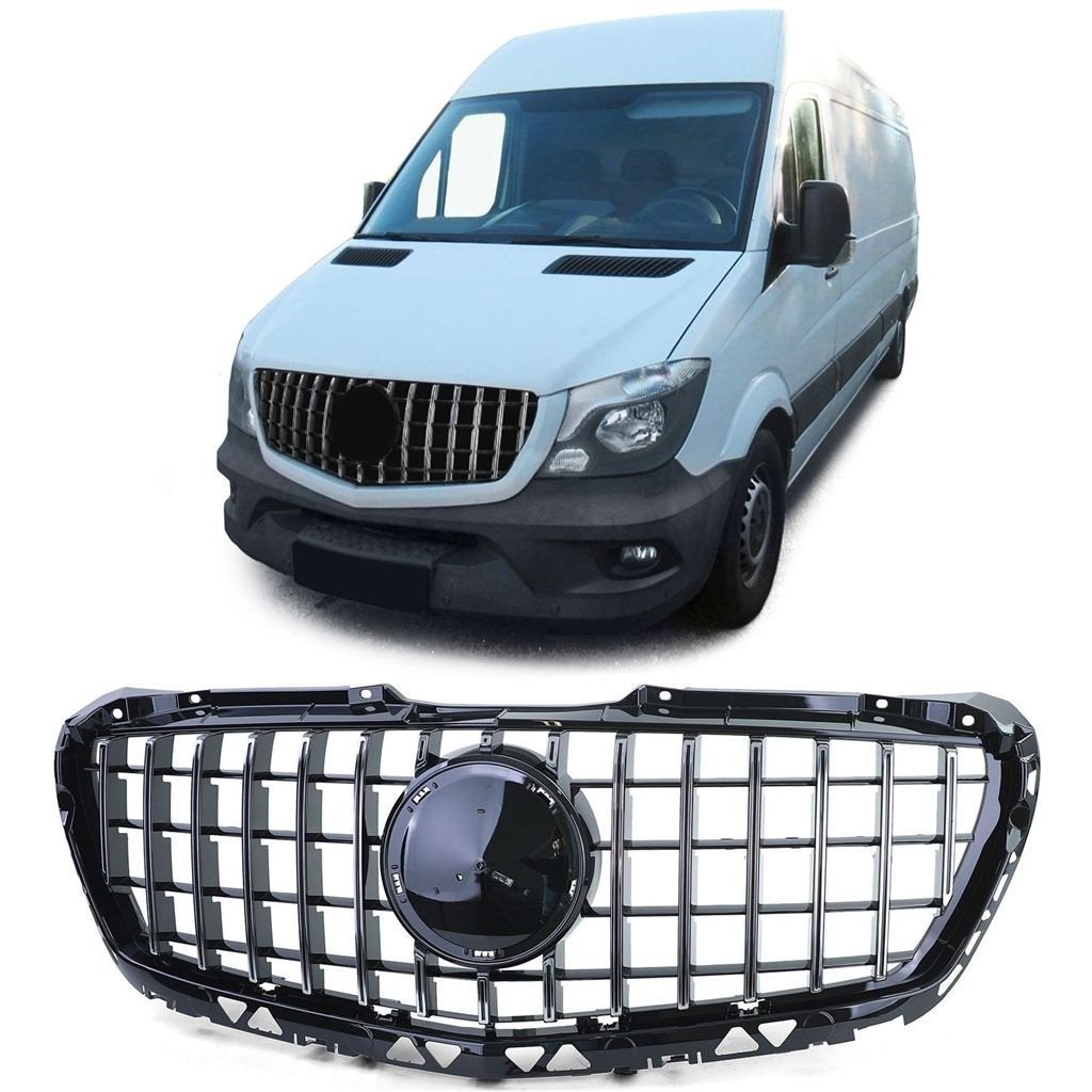 Grill Mercedes Sprinter W906 Zwart Chrome AMG GT Look, Verzenden
