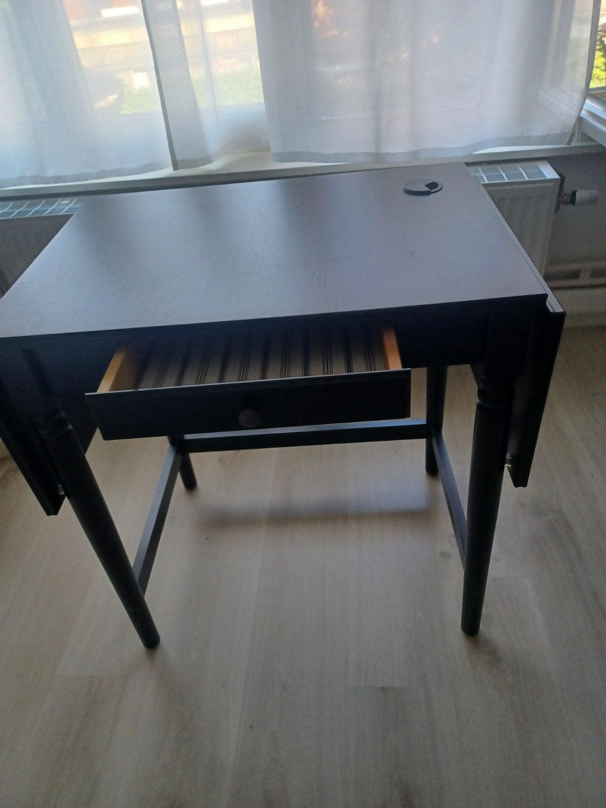 Zwart bureau, Huis en Inrichting, Bureaus, Ophalen, Zwart, Gebruikt, Hout