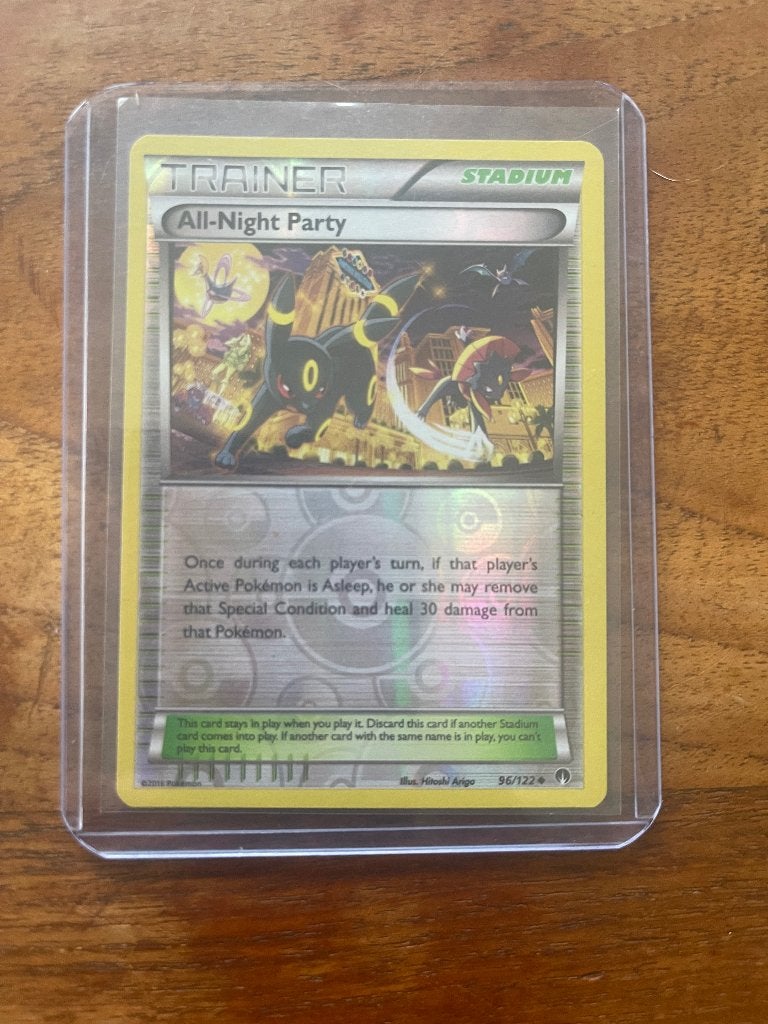 Pokemon all night party reverse holo, Hobby en Vrije tijd, Ophalen, Zo goed als nieuw, Losse kaart, Foil