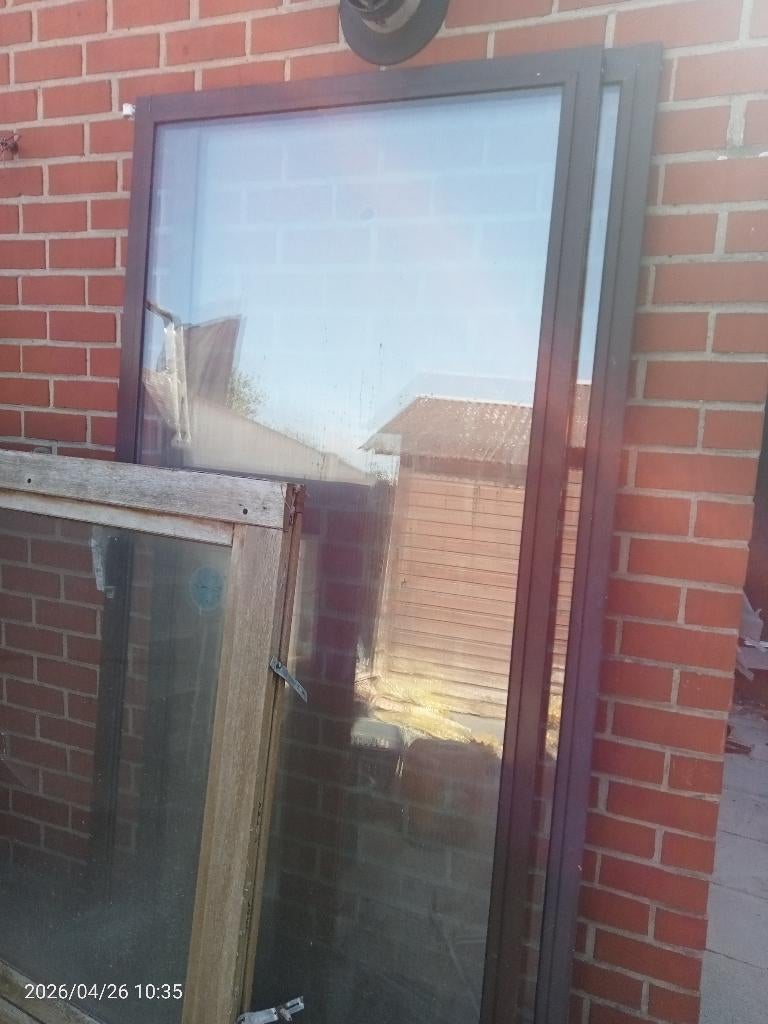 châssis en double vitrage - porte coulissante, Bricolage & Construction, 75 à 150 cm, Baie vitrée coulissante, Enlèvement, Utilisé