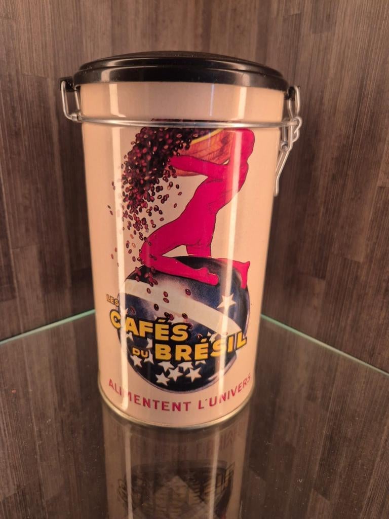 Vintage blik "Les Cafés du Brésil", Ophalen of Verzenden
