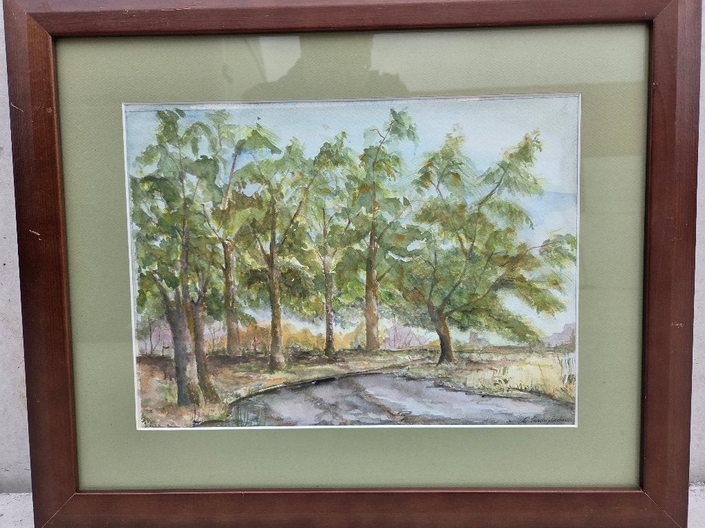 M Vanderplaetsen; aquarel: 'rivier', Ophalen of Verzenden