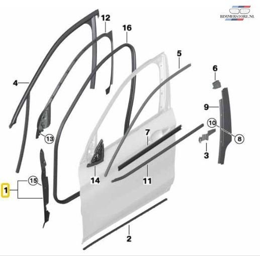 Deur portier afdichting rubber BMW X1 serie F48 + LCi 517673, Auto-onderdelen, Gebruikt, -, Ophalen of Verzenden, -